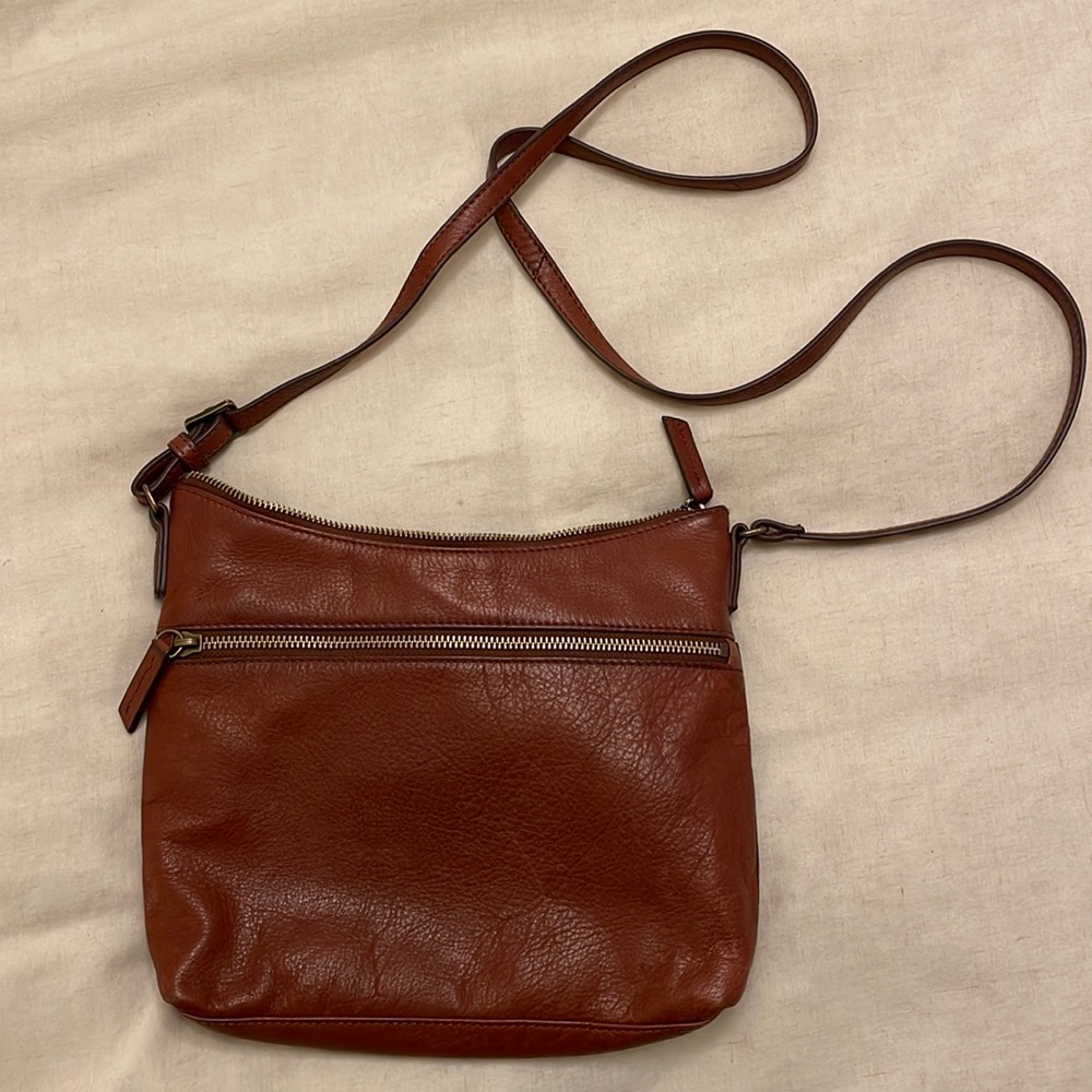 Margot cognac leather crossbody purse